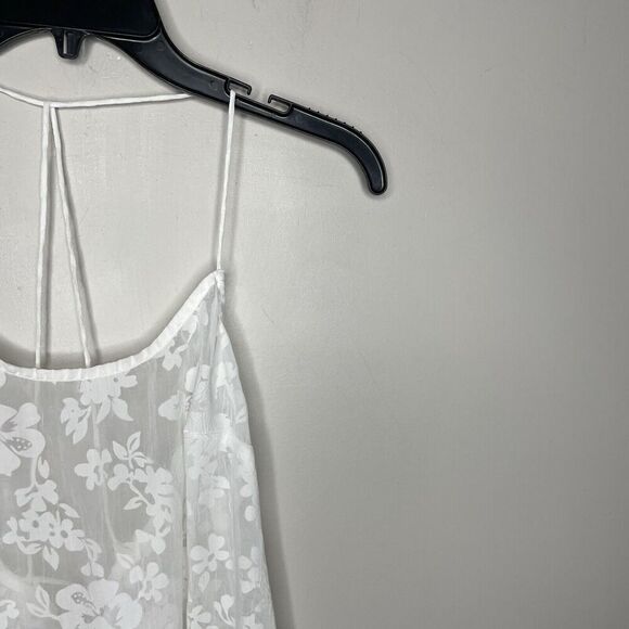 MADEWELL Cover-Up Women XS Floral Halter Midi Dress NEW Sheer Ivory NP247 - Picture 4 of 15